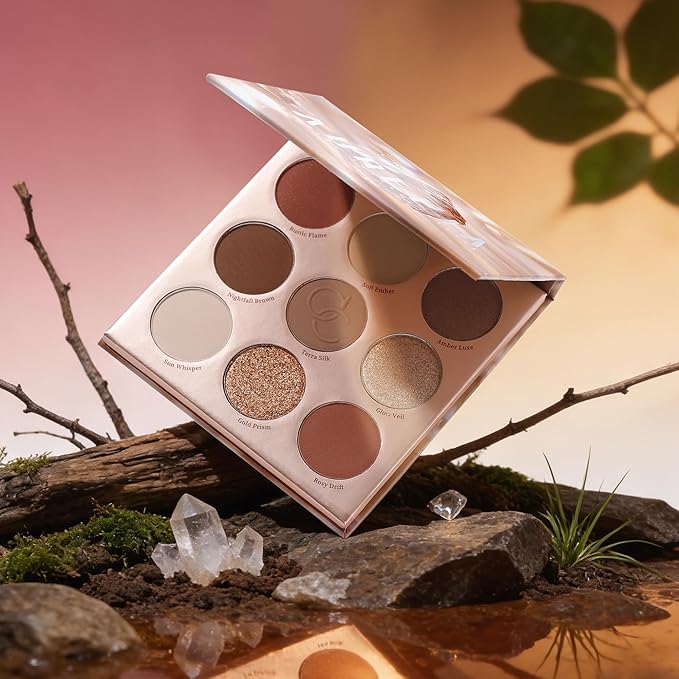 docolor Eyeshadow Palette, 9 Colors Brown & Copper Tones Palette with Matte & Shimmer Finishes,Highly Pigmented Eye Makeup Palette for Everyday Glam Look