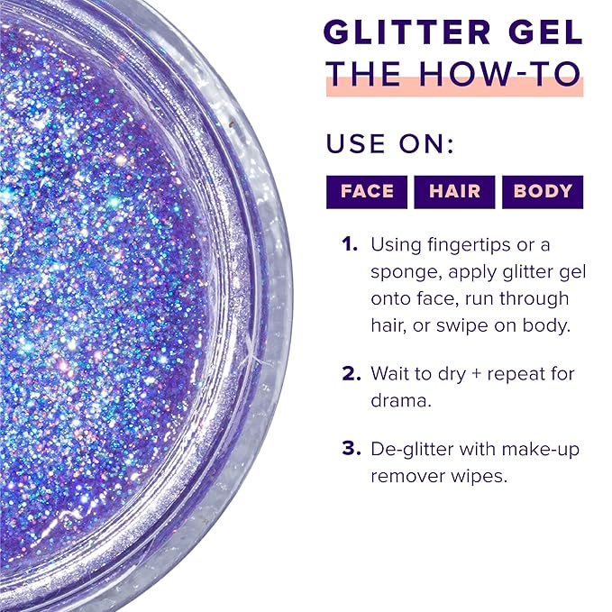 UNICORN SNOT Holographic Face Glitter & Body Glitter Gel | Hair Glitter, Vegan & Cruelty-Free, 1.7 oz Purple Glitter (UV)