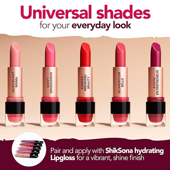 ShikSona Savvy Smokeshow | Vegan, Creamy, Full Coverage Matte Lipstick in a Timeless, Deep Bold Pink shade (with Blue Undertone)