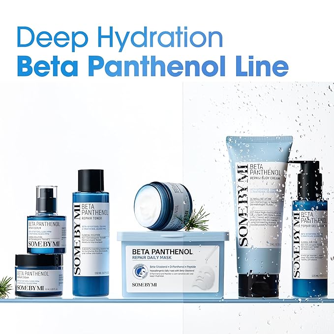 SOME BY MI Beta-Panthenol Repair Daily Mask - 30 Sheets, 11.8Oz - Daily Vegan Korean Face Sheet Mask for Skin Barrier Recovery - Hydrating and Moisturizing Skin Care with Panthenol - Korean Skin Care