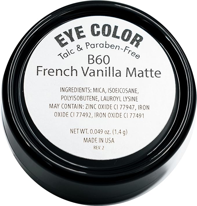 Naked French Vanilla Off White Nude Neutral Matte Pressed Powder Single Vegan Eyeshadow; Talc, Paraben & Cruelty Free