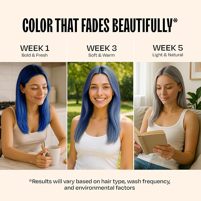Overtone Semi Permanent Hair Color Conditioner, Cosmic Cobalt, 8 oz, Nourishing, Damage-Free, Color Depositing Mask for All Hair Types with Shea Butter & Coconut Oil, Vegan & Cruelty-Free