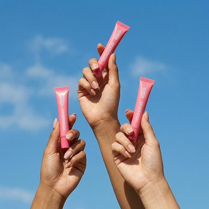 Vitamasques Lip Butter Balm - Guava Crush, Korean Lip Balm, Pack 3 - Peptide Lip Treatment - Lips Balm Hydrating - Light Tinted Lips balm - Made in Korea - 0.33 fl.oz