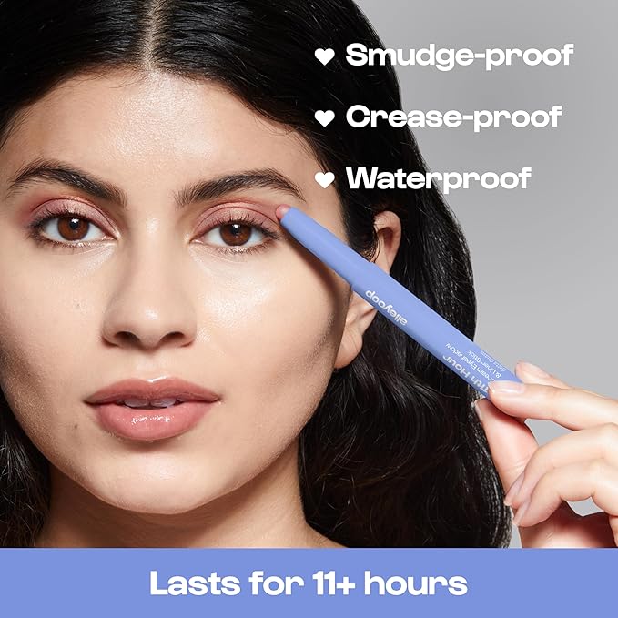ALLEYOOP 11th Hour Waterproof Cream Eyeshadow Stick – Long-Lasting Eye Shadow Pencil & Eyeliner, Cream to Powder Stick & Highlighter – Smudge-Proof Eyeshadow Shimmer, Rose Shimmer