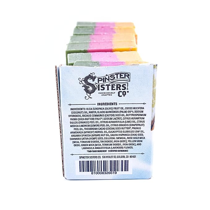 Spinster Sisters Gardeners Citrus Scrub Bar Soap – 6 Pack, All Natural, Moisturizing, Spa Aroma, Eco-Friendly, Refreshing Scent, Vegan, Sulfate Free, Zero Waste Packaging