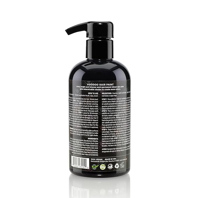 MOEHAIR Semi-Permanent Hair Color | Black Hair Dye 8 Oz | Temporary Hair Dye for Dark Hair | Voodoo Majestic Black Hair Color No Ammonia, Sulfate & Paraben | Vegan & Cruelty-Free | Drip-Free & Creamy