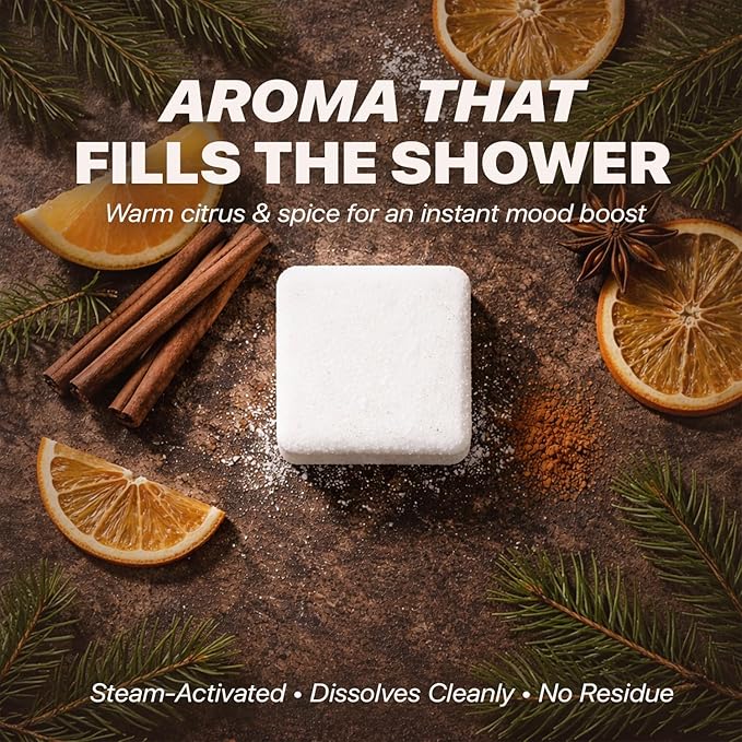 Shower Steamers Aromatherapy - USA Made with Natural Ingredients, Relaxation Gifts for Women & Men, Self Care Spa Day Essentials, Large Shower Tablets with Orange & Fir Essential Oil