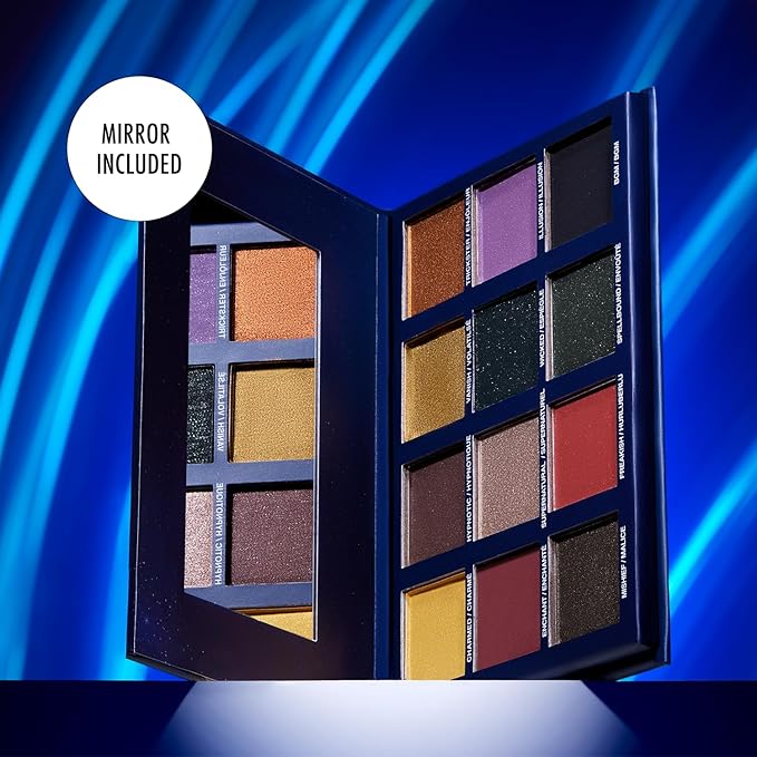 Black Radiance Brilliant Effects Eye Shadow Palette, 12 Intense Ultra Pigmented Powder, Buildable & Blendable Versatile Matte to Shimmer Finishes, Cruelty-Free & Vegan - Midnight Magic