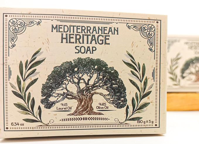 Aleppo Soap Bar – 100% Natural Olive & Laurel Oil for Sensitive Skin, Hair, Face & Body – Handmade, Vegan, Chemical-Free