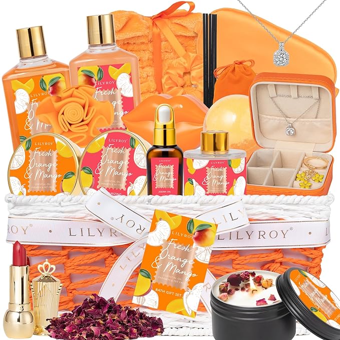 Mothers Day Gifts for Women Gift - 23-Piece Bath and Body Gift Basket Set for Women, Spa Gift Baskets, Bath Gift Set | Gifts for Mom, Christmas, Birthday, Holiday, Valentines Day Gift Idea for Her