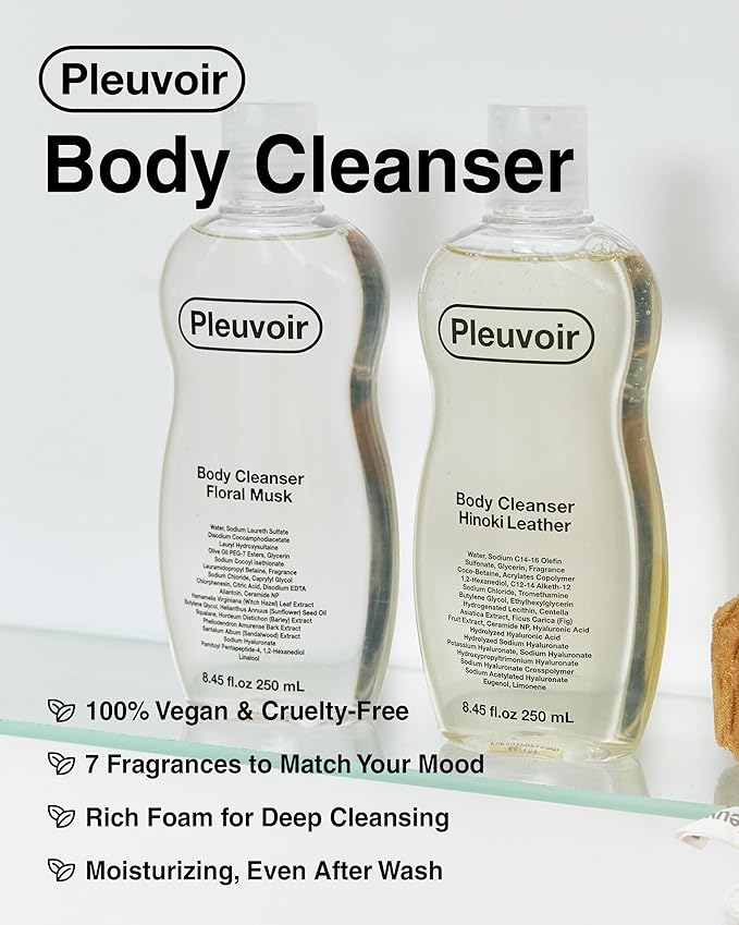 Pleuvoir Body Cleanser Take Me Home - Perfume Body Wash - Yuzu Neroli Citrus Floral Scent - Rich Moisturizing Foam with 8 Types Hyaluronic Acid Ceramides - Vegan K-Beauty, 8.45 fl.oz