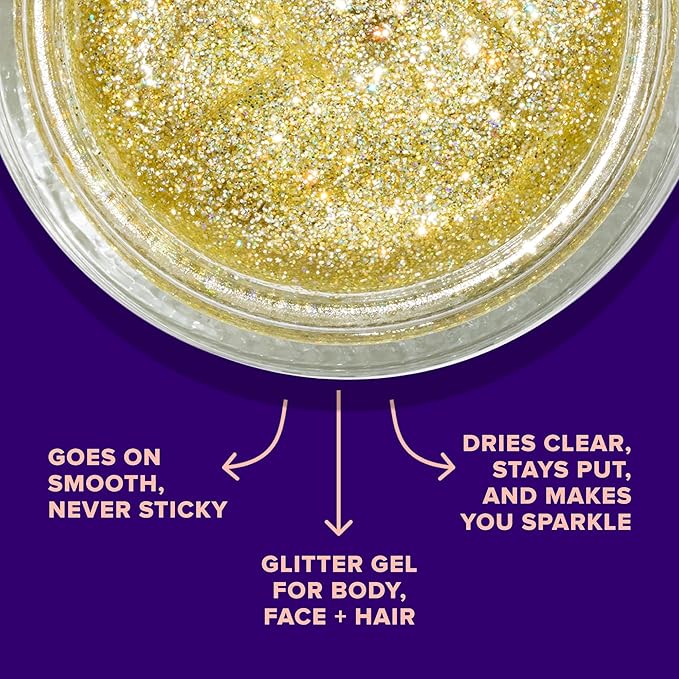 UNICORN SNOT Holographic Face Glitter & Body Glitter Gel | Hair Glitter, Vegan & Cruelty Free, 1.7 oz Gold Glitter (Bling)