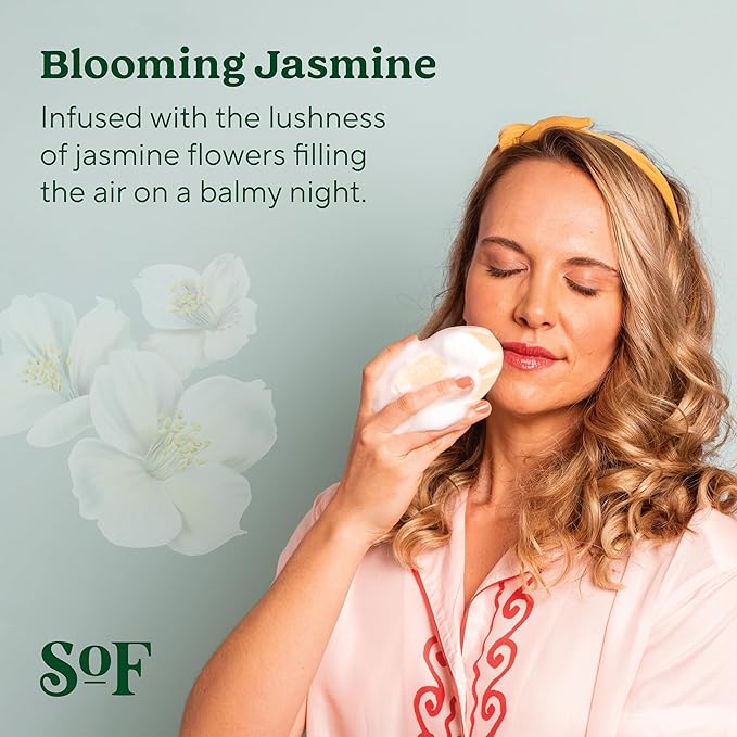SoF Triple Milled Bar Soap - With Coconut Oil & Organic Shea Butter- Vegan & Non GMO- Free From Phthalates, Sulfates & Parabens- Blooming Jasmine - 6 oz Bar 6 Bars