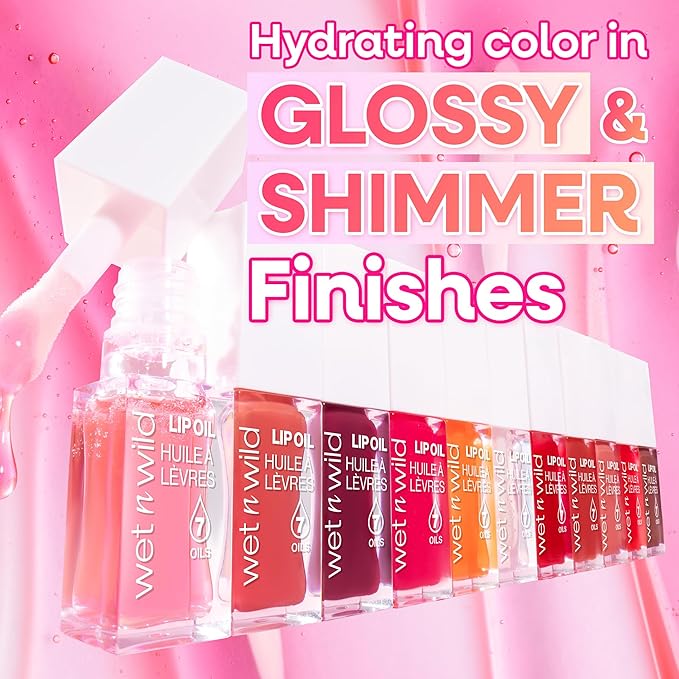 wet n wild Lip Oil - Lightweight, Non-Sticky, Hydrating & Nourishing Formula with 7 Conditioning Oils, Vegan & Cruelty-Free - Crystal Ball