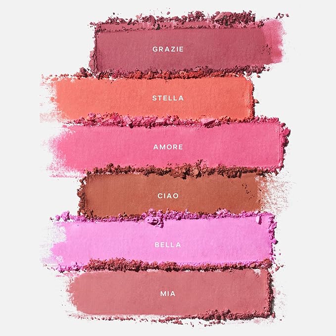 Saie SuperSuede Baked Blush - Talc-Free Powder Blush for Cheeks Infused with Hyaluronic Acid, Glycerin + Squalane - Hydrating Face Makeup for a Natural, Diffused Flush of Color - Stella (0.1 Ounce)