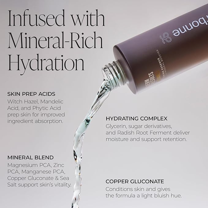 DermResults Advanced Toning Essence with Mineral Booster - Arbonne Hydrating Toner for Face - Ideal for Sensitive Skin, Pore Refining, Lightweight, Vegan Skincare - 3.4 fl. oz. (100 ml)