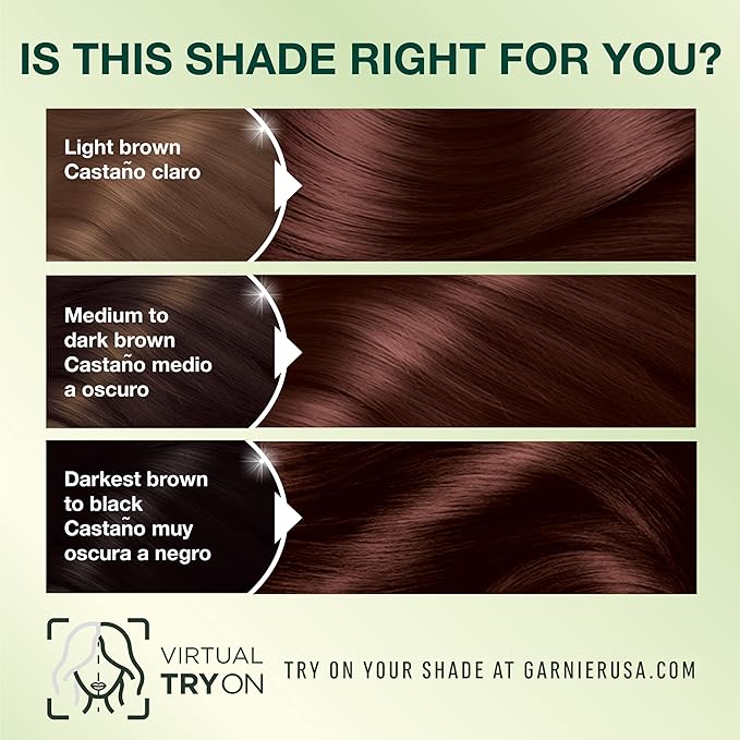 Garnier Nutrisse Ultra Crème Hair Color, Permanent Hair Dye with 100% Gray Coverage, Vegan & Cruelty-Free, 415 Soft Mahogany Dark Brown (Raspberry Truffle), 1 Count
