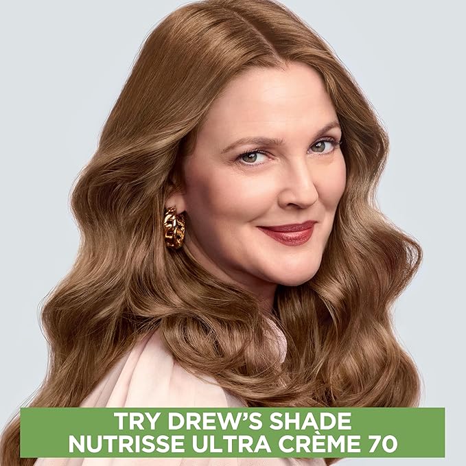 Garnier Nutrisse Ultra Crème Hair Color, Permanent Hair Dye with 100% Gray Coverage, Vegan & Cruelty-Free, 70 Dark Natural Blonde (Almond Crème), 1 Count