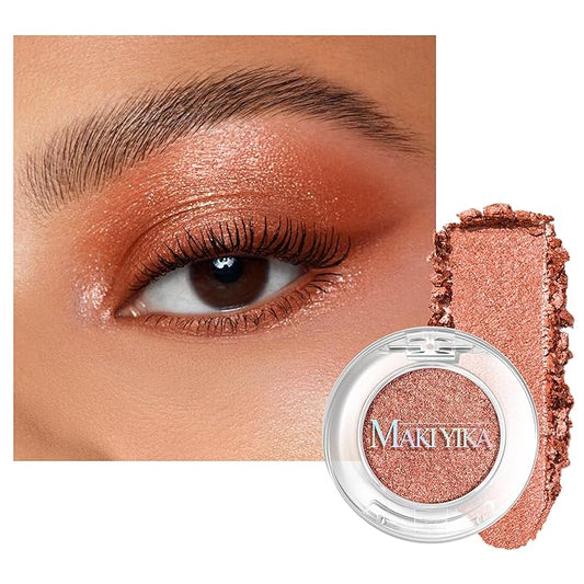 MAKI YIKA Dark Bronze Crème Eyeshadow Single, Shimmer Gold Cream Eye Shadow palette for Women, Color Stay Long Lasting Waterproof Eye Makeup Monochrome Eyeshadows,#18