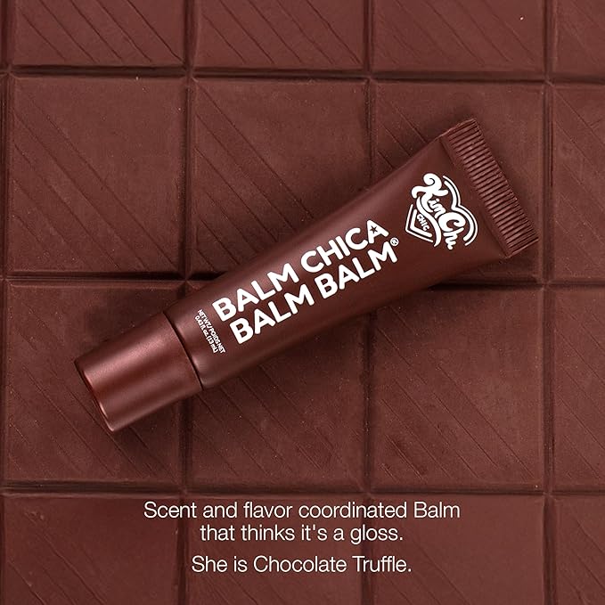 KimChiChic Beauty Balm Chica Balm Balm, Glossy Tinted Flavored Lip Balm, Hydrating Vegan Lip Gloss, Cruelty-Free, Paraben-Free Treatment for Soft, Smooth Lips, 0.8 fl. oz, 01-Chocolate Truffle