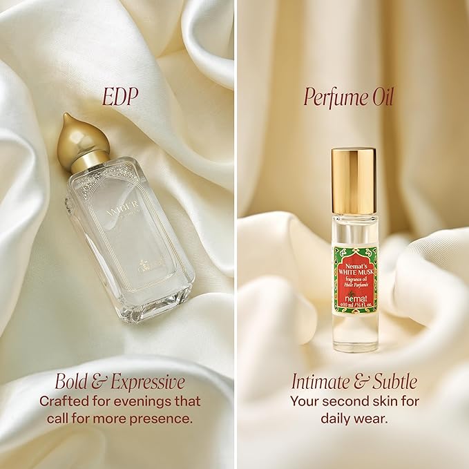 White Musk Perfume Oil Roll-On - White Musk Fragrance Oil Roller (No Alcohol) Perfumes for Women and Men by Nemat Fragrances, 10 ml / 0.33 fl Oz