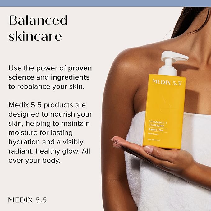 MEDIX Vitamin C Cream + Niacinamide Brightening Body Lotion | Anti Aging Moisturizer Vitamin C Lotion For Women & Men To Soften The Look Of Dark Spots, Wrinkles, & Uneven Looking Skin Tone, 2-Pack