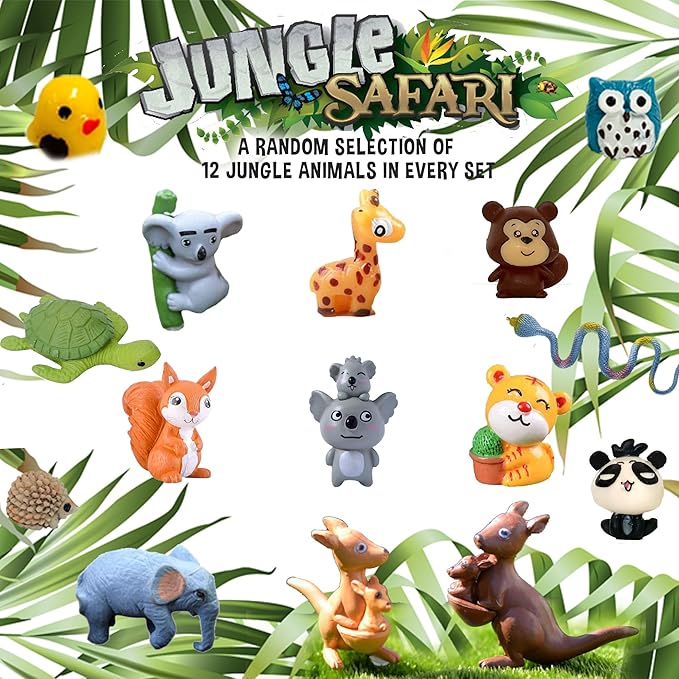 Bath Bombs for Kids with Surprise Inside, 12 Bubble Bath Fizzies with Jungle Animal Toys. Moisturizing, Gentle & Kids Safe, Rainbow Spa Bath Fizz, Birthday Gift Easter Basket Essentials for Boy Girls