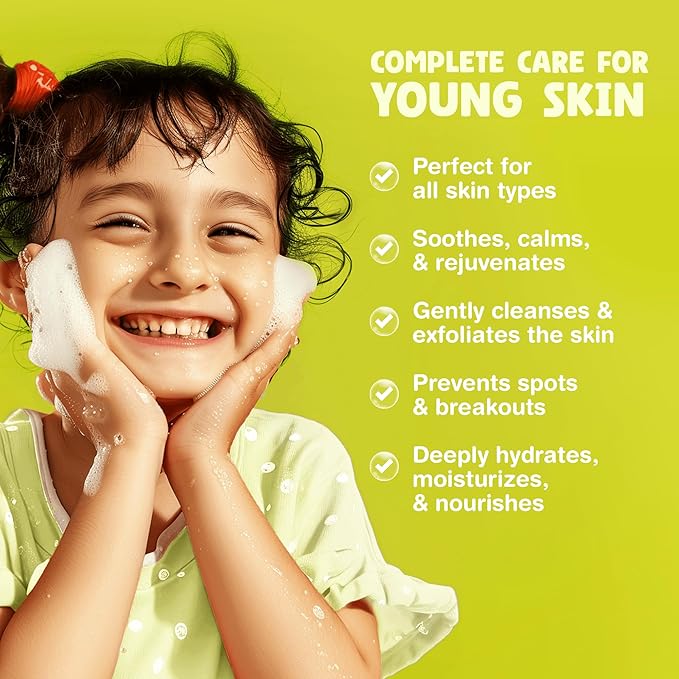 Kids Foaming Face Wash - Clean and Gentle Face Wash for Kids and Preteens - Made in the UK - Unscented