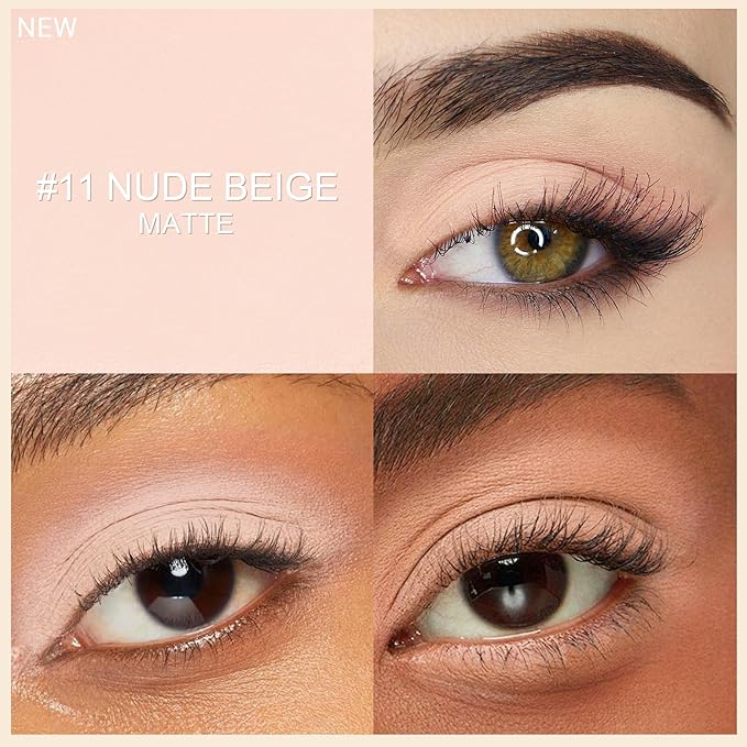 Erinde Waterproof Cream Eyeshadow Stick, Light Beige Nude Matte Eye Shadow Sticks, Creamy Eye Brightener Pencil Crayon, Buildable Blendable Long-Lasting Eye Shadow Stick, Vegan & Cruelty-Free, 11