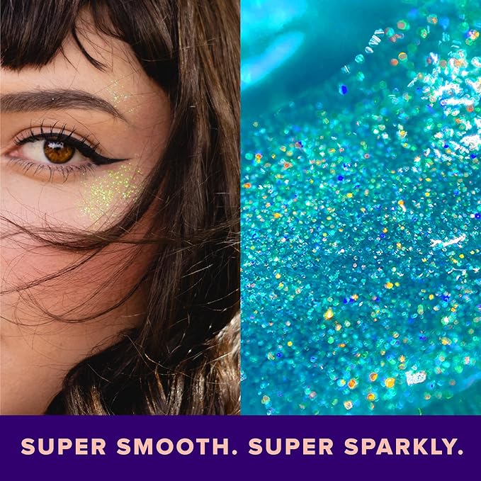 Unicorn Snot Face & Body Glitter Gel - Cosmetic-Grade Holographic Glitter - Safe for Face, Easy Application & Removal - Blue Glitter, 1.7oz (Sky)