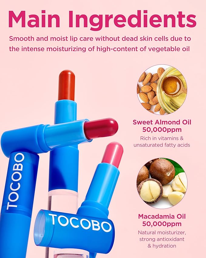 TOCOBO Powder Cream Lip Balm – Vegan Korean Soft Matte Lipstick Balm for Velvet Finish - Moisturizing & Blurring Effect – Lightweight Powdery Texture, Rose Burn, 0.12oz.