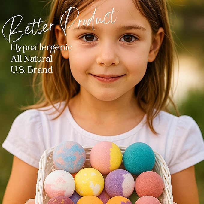EvolutionUSA Refresh Bath Bombs for Women – 9 Lush Bath Bombs Mini Sized, Lush Womens Gift for Mother’s Day, Easter, Valentines, Birthday or Self Care, Organic Bathbombs Kids & Women, Bath Fun