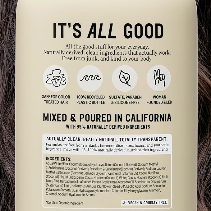 California Naturals Vanilla Bloom Shampoo, Sulfate Free, Scalp and Hair Care for Women and Men, Coconut Cleansing Complex, Natural, Vegan, Cruelty, Silicone, and Paraben Free, All Hair Types, 20 fl oz