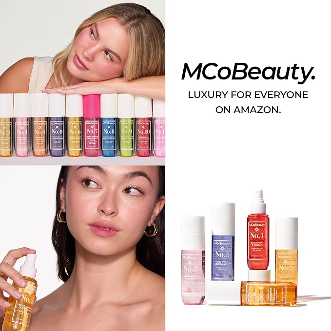 MCoBeauty - Fragrance Mist No.2 – Light Body Mist and Hair Perfume with Pistachio, Sandalwood, Caramel and Vanilla - Gifts for Women, Feminine Spray, Self Care Gifts for Women - 90ml Bottle