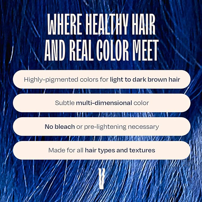 Overtone Haircare Color Depositing Conditioner - 8 oz Semi Permanent Hair Tint with Shea Butter & Coconut Oil - Vibrant Blue, Vegan, Cruelty-Free