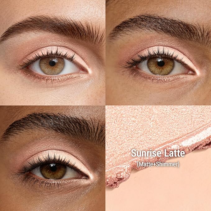exmiloo Eyeshadow Stick – Dual-Ended Cream Eyeshadow Stick with Matte & Shimmer Shades, Long-Lasting Matte Eye Shadow for Easy Application (Sunrise Latte)