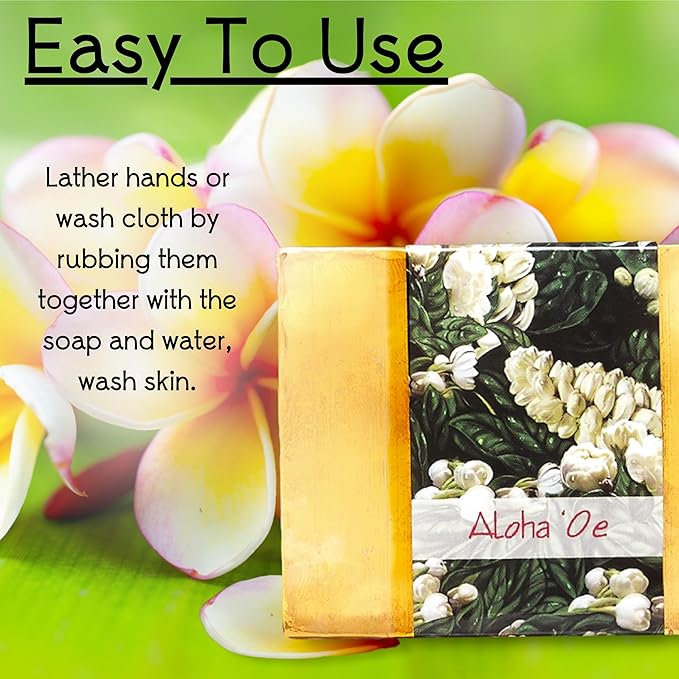Glycerin Bar Soap Aloha 'Oe Scent - Natural, Vegan-Friendly, Hypoallergenic - Moisturizing and Hydrating with 100% Vegetable Glycerin - Sulfate-Free, Paraben-Free, Chemical-Free - 4.5 oz