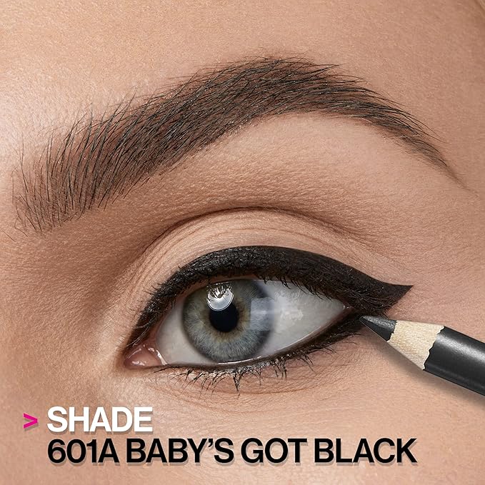 wet n wild Color Icon Kohl Eyeliner Pencil - Rich Hyper-Pigmented Color,Smooth Creamy Application,Long-Wearing Matte Finish Versatility,Cruelty-Free - Baby's Got Black,(Pack of 2)