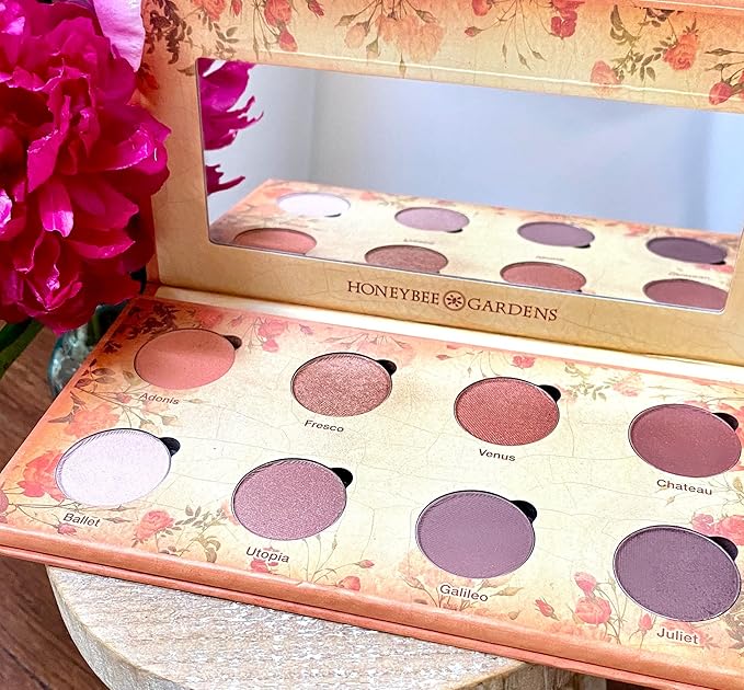 Honeybee Gardens Nude Renaissance Eye Shadow Palette, Clean and Bold, 4 Highly Pigmented Colors With Long Lasting Luxe Finish, Vegan, Cruelty-Free, Gluten-Free, and Paraben-Free, Net Wt 1.3g Each