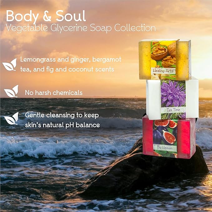 Glycerin Bar Soap Set of 3#7 - Natural, Vegan-Friendly, Hypoallergenic - Moisturizing and Hydrating with 100% Vegetable Glycerin - Sulfate-Free, Paraben-Free, Chemical-Free - 4.5 oz Each