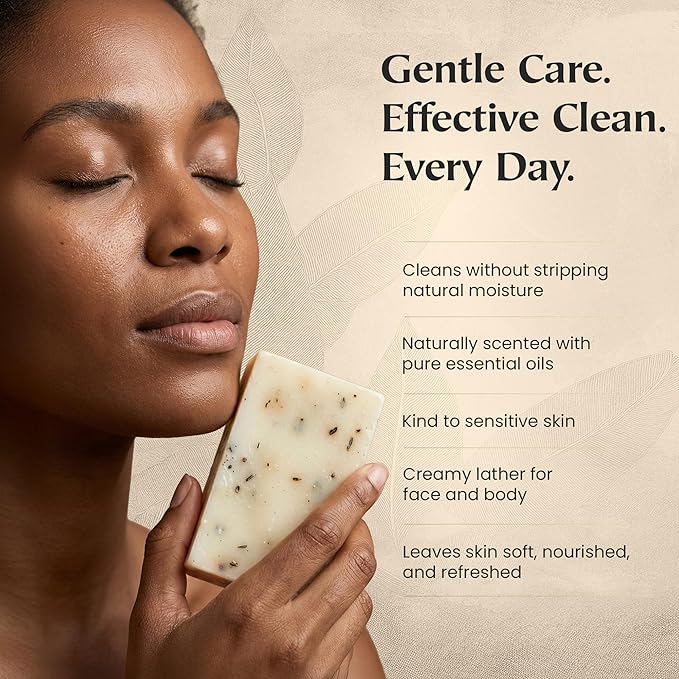 Organic Soap Bar Set - 6 Pack, Cold Process Natural Bar Soap for Women & Men for Sensitive Skin, Body, Face and Hands, Leaping Bunny Certified, Aromatherapy Bath & Shower Gift Set, Made in USA
