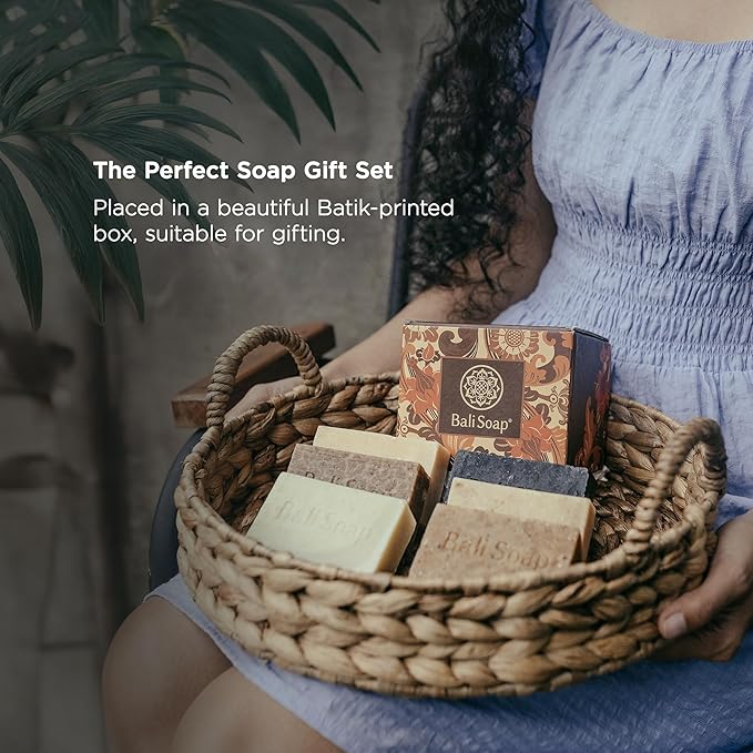 Bali Soap Tropical Paradise Collection 6-Pack Premium Handmade Soap Gift Set, Exotic Fruit & Floral Scents, Vegan Spa Experience for Women & Men, Moisturizing & Nourishing, All Skin Types