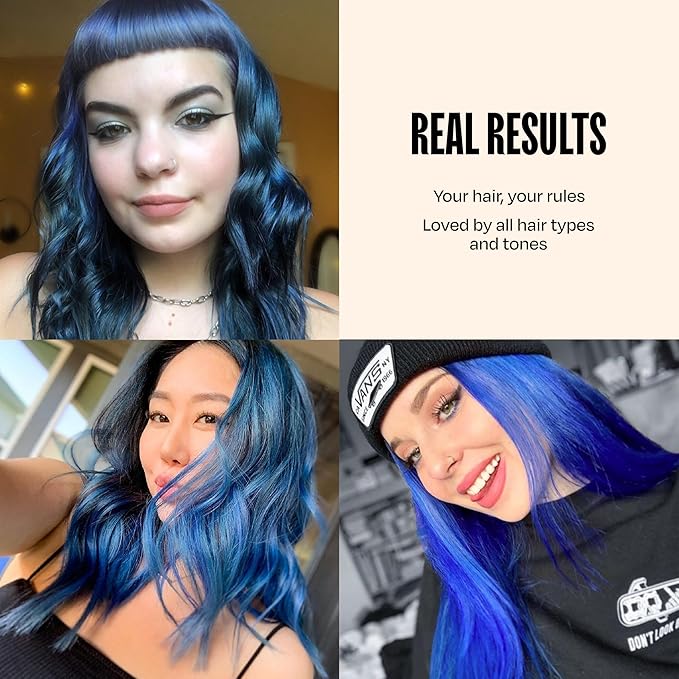 Overtone Semi Permanent Hair Color Conditioner, Cosmic Cobalt, 8 oz, Nourishing, Damage-Free, Color Depositing Mask for All Hair Types with Shea Butter & Coconut Oil, Vegan & Cruelty-Free