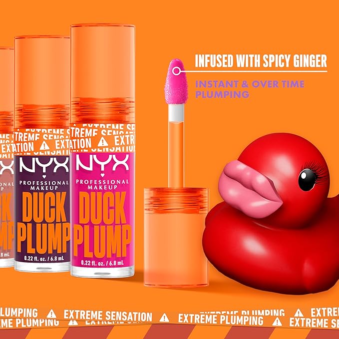 NYX PROFESSIONAL MAKEUP Duck Plump High Pigment Lip Gloss, Lip Plumper Gloss with Spicy Ginger - Mocha Me Crazy