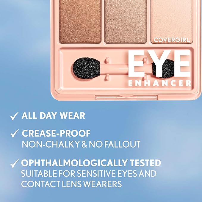 Covergirl Eye Enhancer, Rose Beam, Eyeshadow Mono, Easy to Wear, Clean & Vegan, Talc-Free, Matte & Shimmer Finishes, Smudge-Proof, 0.09oz