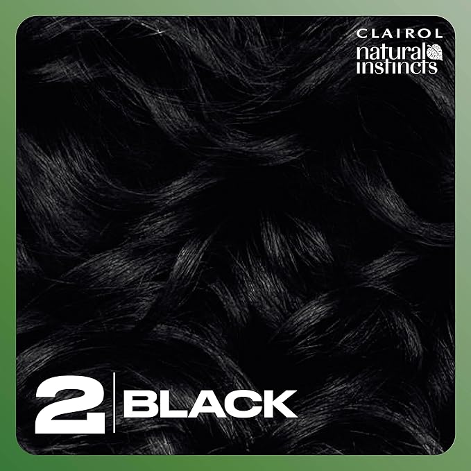 Clairol Natural Instincts Demi-Permanent Hair Dye, 2 Black Hair Color, Pack of 3