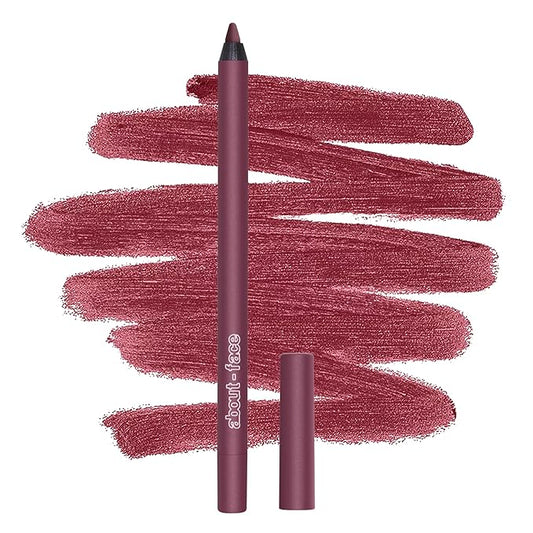 about-face Matte Fix Lip Pencil Lockdown – Long-Wear, Creamy Matte Lip Liner with Hyaluronic Acid & Vitamins C & E – Vegan, Cruelty-Free, Clean Beauty – 0.042 oz (Brick)