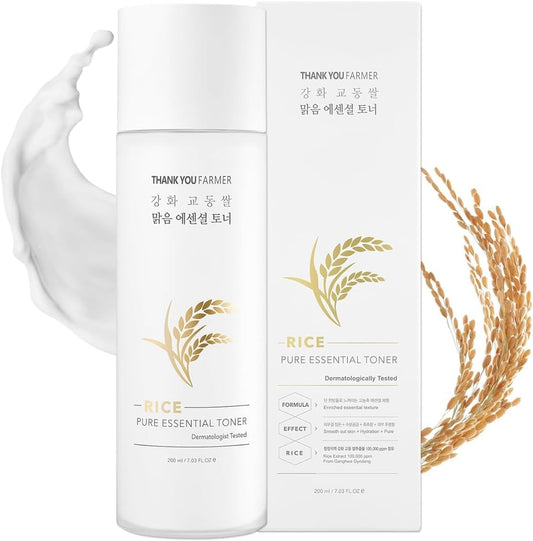 Rice Pure Toner – Hydrating K-Beauty Face Milk with Niacinamide & Centella – Vegan Korean Skincare for Men & Women, All Ages – Natural Toner for Dry, Sensitive Skin (7.03 Oz)