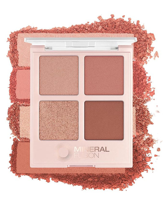 Mineral Fusion Eyeshadow Palette | Vegan Eye Makeup with Matte, Satin, and Shimmer Finishes | Natural, Lightweight Formula (Summer Vacation)