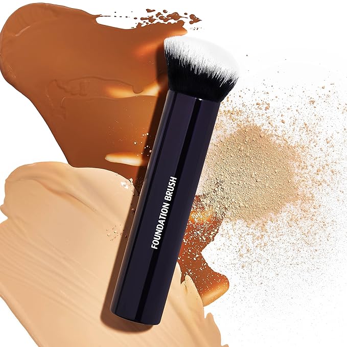 Lune+Aster Foundation Brush | High-Performance Foundation Brush To Apply Liquid, Stick Or Powder Foundations. Made with Alumium Handle, Vegan Bristles.